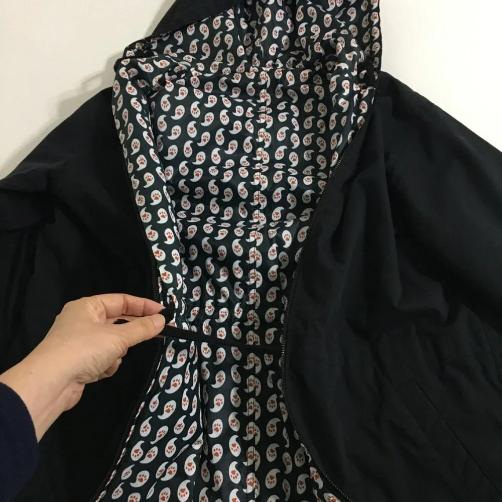 Paul & Joe Sister Reversible Hooded Jacket Zip Up Black  Womens 38